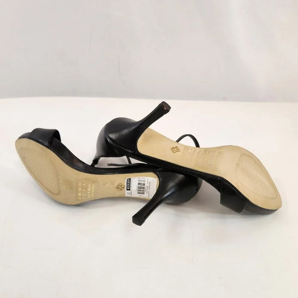 Capodarte Stiletto High Heel Strappy Sandal Womens 6 Black Open Toe Ankle Strap - Picture 4 of 6